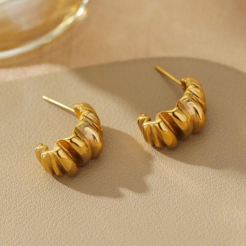 Titanium Steel  Earring plated for woman gold Sold By Pair