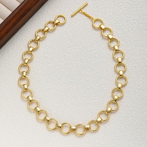 Collar de Acero Titanio, Partículas de acero, chapado, para mujer, dorado, Vendido por UD