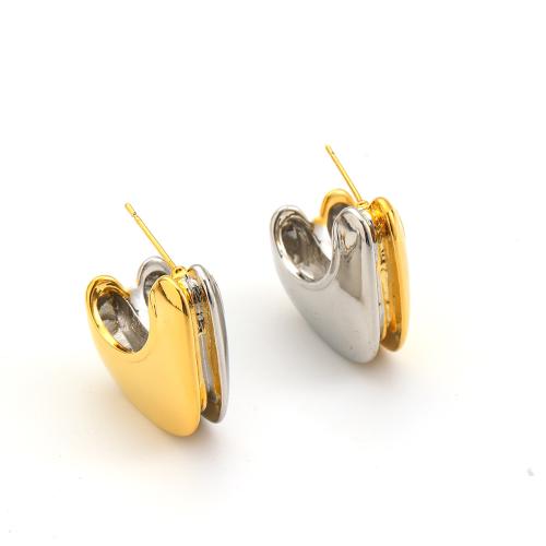 Brass Stud Earring plated fashion jewelry & for woman mixed colors Sold By Pair