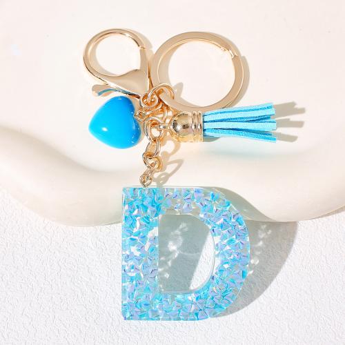 Zinc Alloy Key Clasp with Resin epoxy gel portable & multifunctional blue Product package size Sold By PC