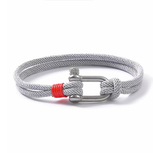 Stainless Steel Jewelry Bracelet 304 Stainless Steel with Milan Cord & Unisex Sold By PC