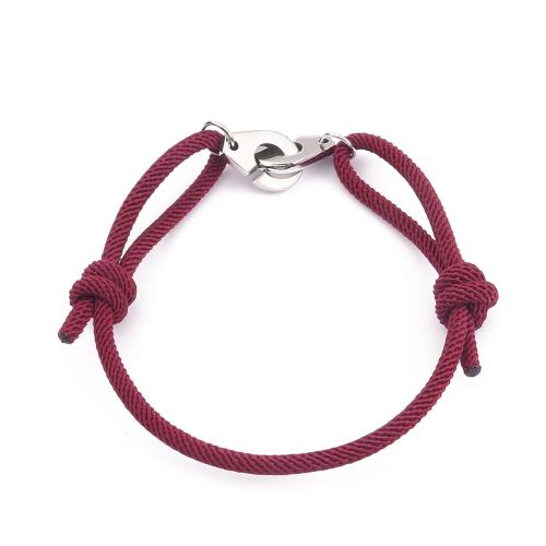 Edelstahl Schmuck Armband, 304 Edelstahl, mit Milan Cord, Einstellbar & unisex, keine, Länge ca. 15-25 cm, verkauft von PC