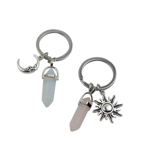 Zinc Alloy Key Clasp with Gemstone portable & multifunctional Sold By PC