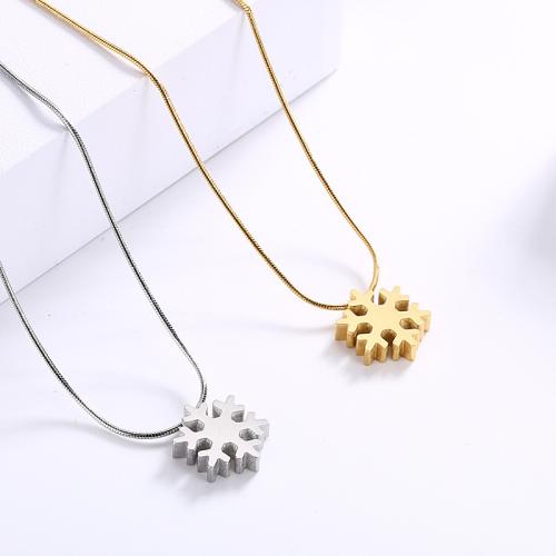 Fashion Stainless Steel Jewelry Sets Stud Earring & necklace 304 Stainless Steel Snowflake Vacuum Ion Plating & for woman Sold By PC