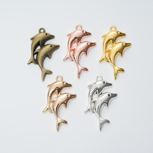 Zinc Alloy Animal Pendler, Dolphin, forgyldt, du kan DIY, flere farver til valg, 34x18x3.50mm, 100pc'er/Bag, Solgt af Bag