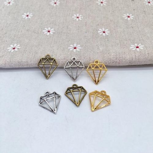 Zinc Alloy Pendants Diamond Shape plated DIY Sold By Bag