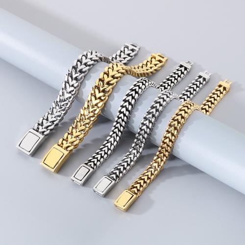 Stainless Steel Jewelry Bracelet 304 Stainless Steel Vacuum Ion Plating for man Sold By Bag