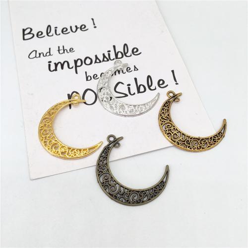 Zinc Alloy Moon Pendants plated DIY Sold By Bag