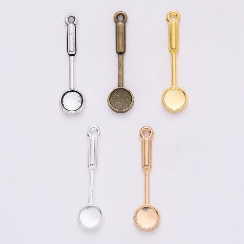 Zinc Alloy Pendler, Spoon, forgyldt, du kan DIY, flere farver til valg, 22x6mm, 100pc'er/Bag, Solgt af Bag