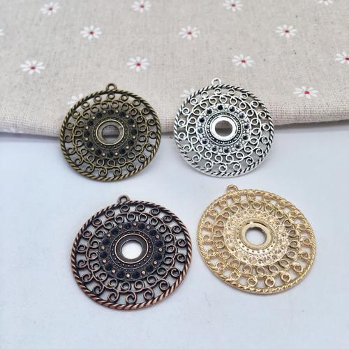 Zinc Alloy Pendants Round plated DIY Sold By Bag