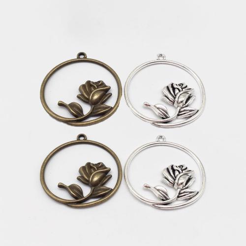 Zinc Alloy Pendants Round plated DIY Sold By Bag