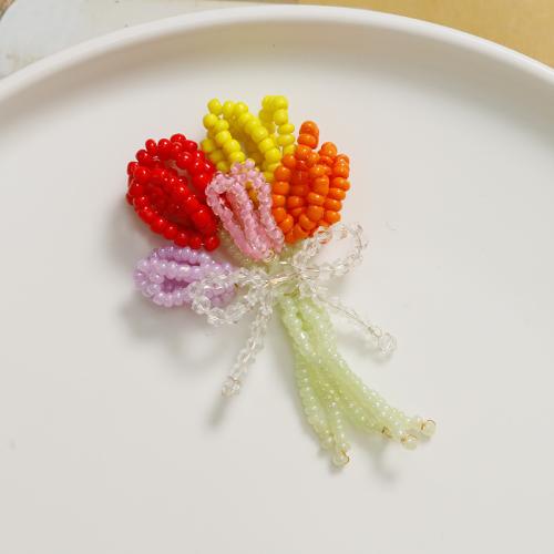 Gruaige Accessories Torthaí DIY, Seedbead, bouquet, lámhdhéanta, dathanna níos mó le haghaidh rogha, 75x45mm, Díolta De réir PC