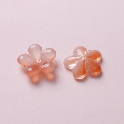 Fashion Glass Beads Flower polished DIY Sold By PC