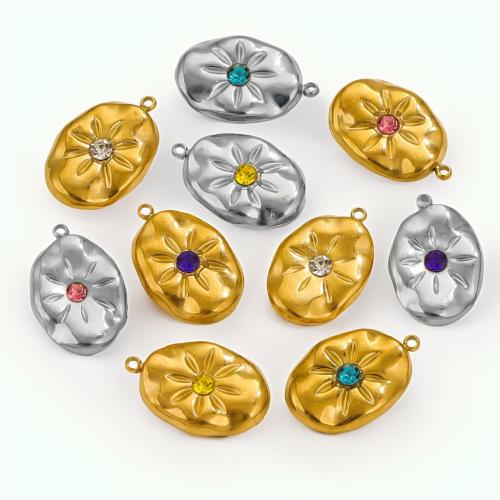 Stainless Steel Pendants 304 Stainless Steel fashion jewelry & with rhinestone Sold By Bag