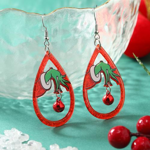 Acrylic Drop Earring with Zinc Alloy Halloween Design & for woman & double-sided Sold By Pair