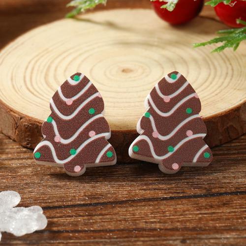 Christmas Earrings Acrylic Christmas Tree Christmas Design & fashion jewelry & for woman Sold By Pair