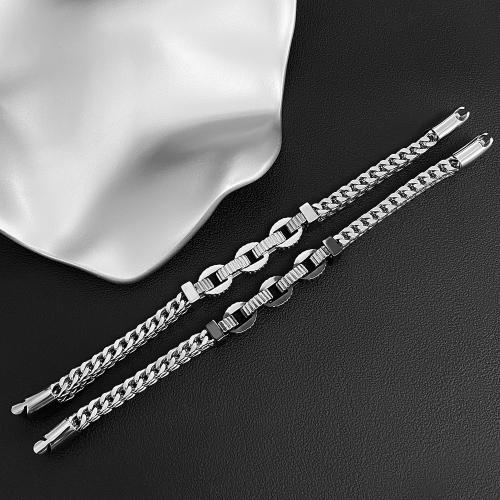 Stainless Steel Jewelry Bracelet 304 Stainless Steel polished fashion jewelry & for man & hollow Length 220 mm Sold By PC