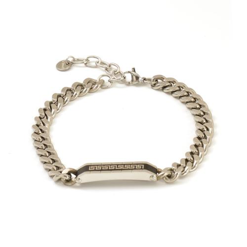 Bracciale gioielli in acciaio inossidabile, 304 acciaio inox, with 3cm extender chain, lucido, gioielli di moda & lavorato & per l'uomo, colore originale, Lunghezza 19 cm, Venduto da PC