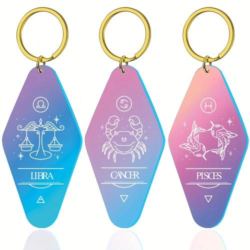 Acrylic Key Clasp portable & Zodiac symbols jewelry & multifunctional Sold By Pair