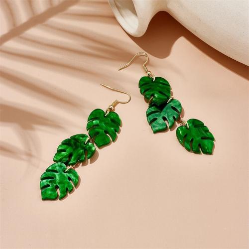 Boucle d'oreille bijoux acrylique, styles différents pour le choix & pour femme, vert, Vendu par paire