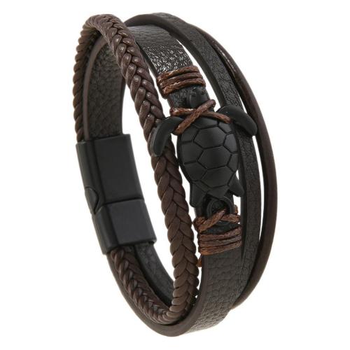 PU Leather Cord Bracelets handmade fashion jewelry & for man Sold By PC