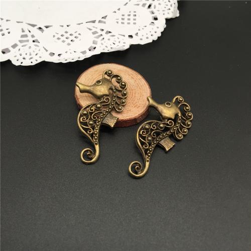 Zinc Alloy Animal Pendler, Seahorse, antik bronze farve forgyldt, du kan DIY, 49x26mm, 100pc'er/Bag, Solgt af Bag