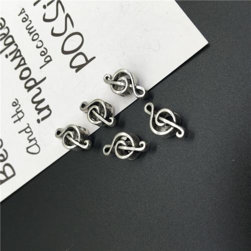 Cink ötvözet Medálok, Music Note, antik ezüst színű bevonattal, DIY, 18x9mm, 100PC-k/Bag, Által értékesített Bag