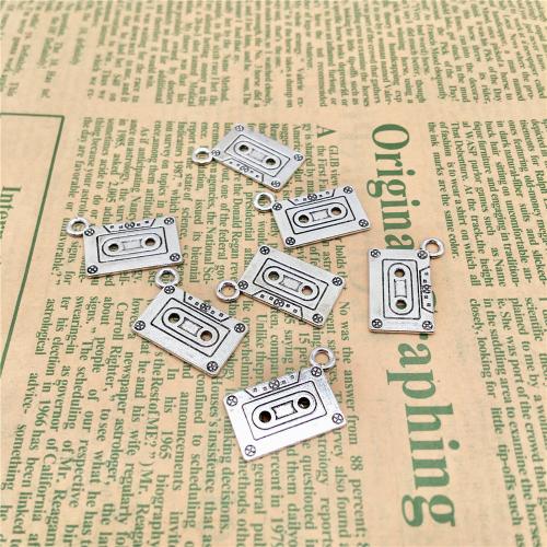 Ciondoli in lega di zinco, lega in zinco, cassetta, placcato argento antico, DIY, 23x16x1mm, 100PC/borsa, Venduto da borsa