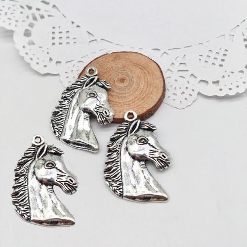 Zinc Alloy Animal Pendants Horse antique silver color plated DIY Sold By Bag