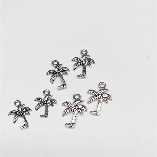 Zinc Alloy Pendants Palm Tree antique silver color plated DIY Sold By Bag