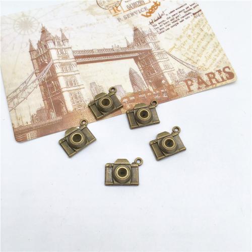 Ciondoli in lega di zinco, lega in zinco, macchina fotografica, placcato bronzo antico, DIY, 21x16mm, 100PC/borsa, Venduto da borsa