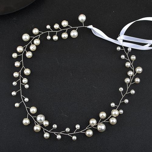 Headband Plastic Pearl with brass wire fashion jewelry & for woman 420mm Sold By PC