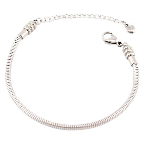 Bracciale gioielli in acciaio inossidabile, 304 acciaio inox, elettrolizzazione, gioielli di moda & lunghezza differente per scelta & per la donna, colore originale, 3mm, Venduto da PC