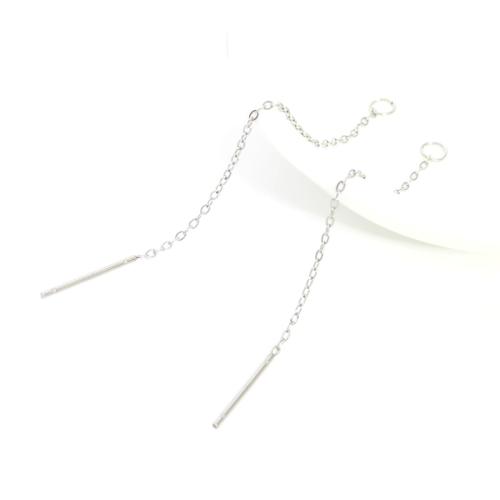 304 Stainless Steel Thread Through Earrings original color Sold By PC