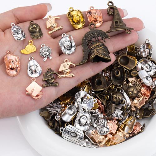 Zinc Alloy Hat Pendler, forgyldt, du kan DIY & blandet, flere farver til valg, nikkel, bly & cadmium fri, 50G/Bag, Solgt af Bag