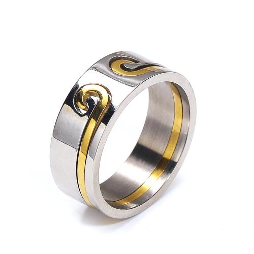 Titanium Steel Finger Ring silver color plated fashion jewelry silver color Sold By PC