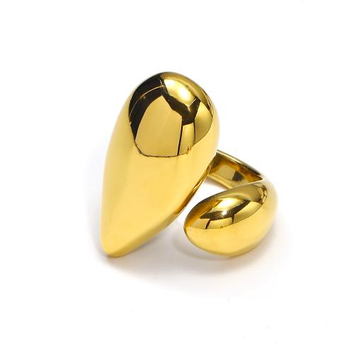 Titanium Steel Finger Ring gold color plated fashion jewelry golden Sold By PC