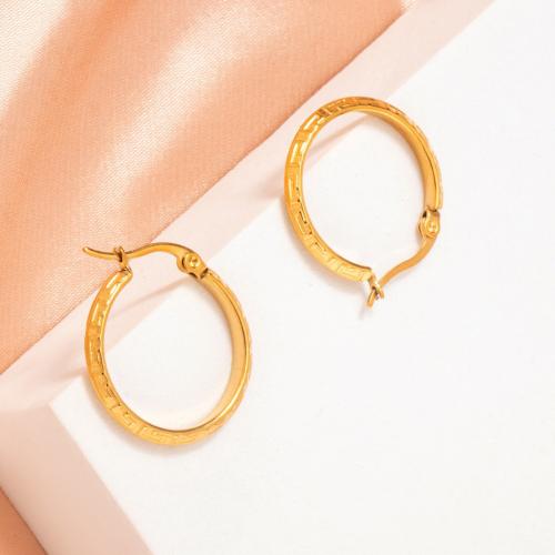 Titanium Steel  Earring plated for woman gold Sold By Pair