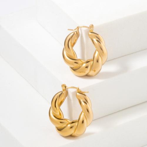 Titanium Steel  Earring plated for woman gold Sold By Pair