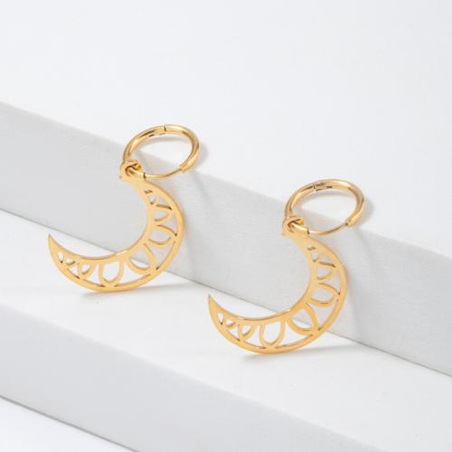 Titanium Steel  Earring plated for woman gold Sold By Pair