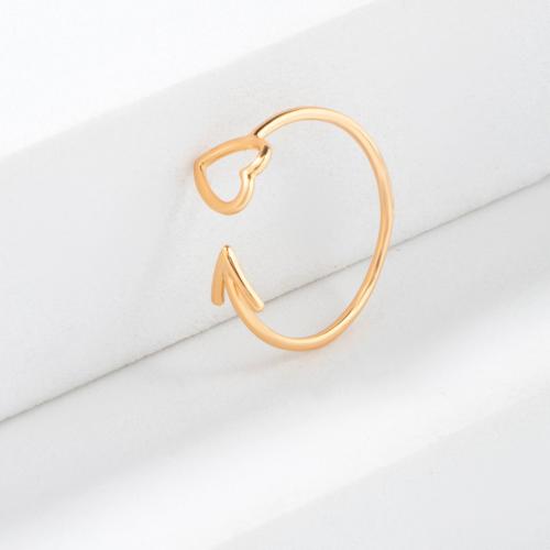 Titanium Steel Finger Ring Heart plated for woman gold Sold By PC