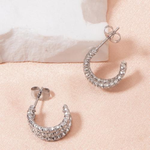 Titanium Staal Earring, plated, voor vrouw, oorspronkelijke kleur, Verkocht door pair