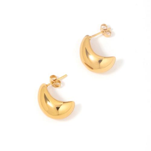 Titanium Steel  Earring plated for woman gold Sold By Pair