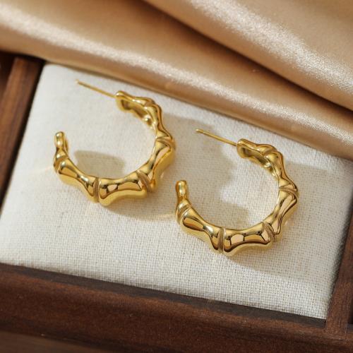 Titanium Steel  Earring plated for woman gold Sold By Pair