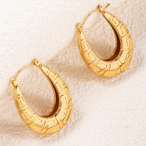 Titanium Steel  Earring plated for woman gold Sold By Pair