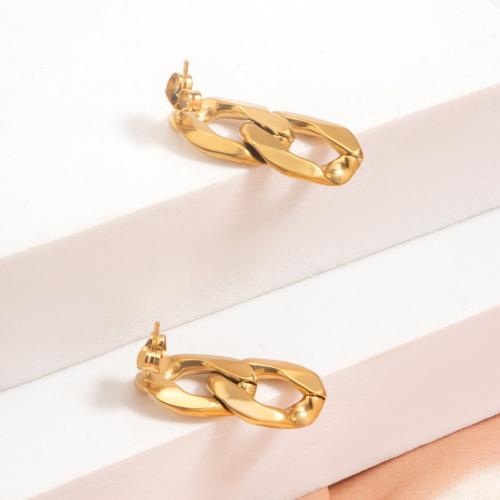 Titanium Steel  Earring plated for woman gold Sold By Pair