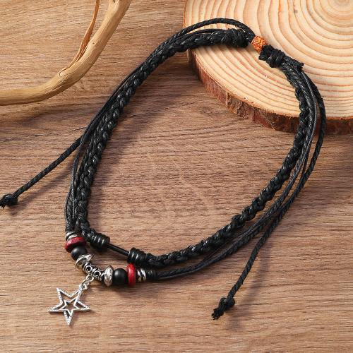 PU Leather Cord Bracelets with Zinc Alloy Unisex Sold By PC