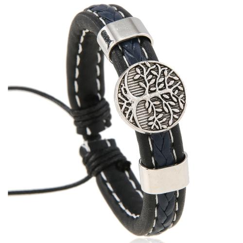 PU Leather Cord Bracelets with Zinc Alloy handmade vintage & for man Sold By PC