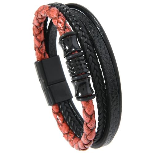 PU Leather Cord Bracelets with Zinc Alloy vintage & for man Sold By PC