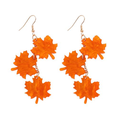 Boucle d'oreille bijoux acrylique, poli, bijoux de mode & pour femme, orange, Vendu par paire